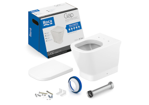 Foto do produto Kit de Bacia Convencional, Assento Termofixo com Queda Amortecida e itens de instalação